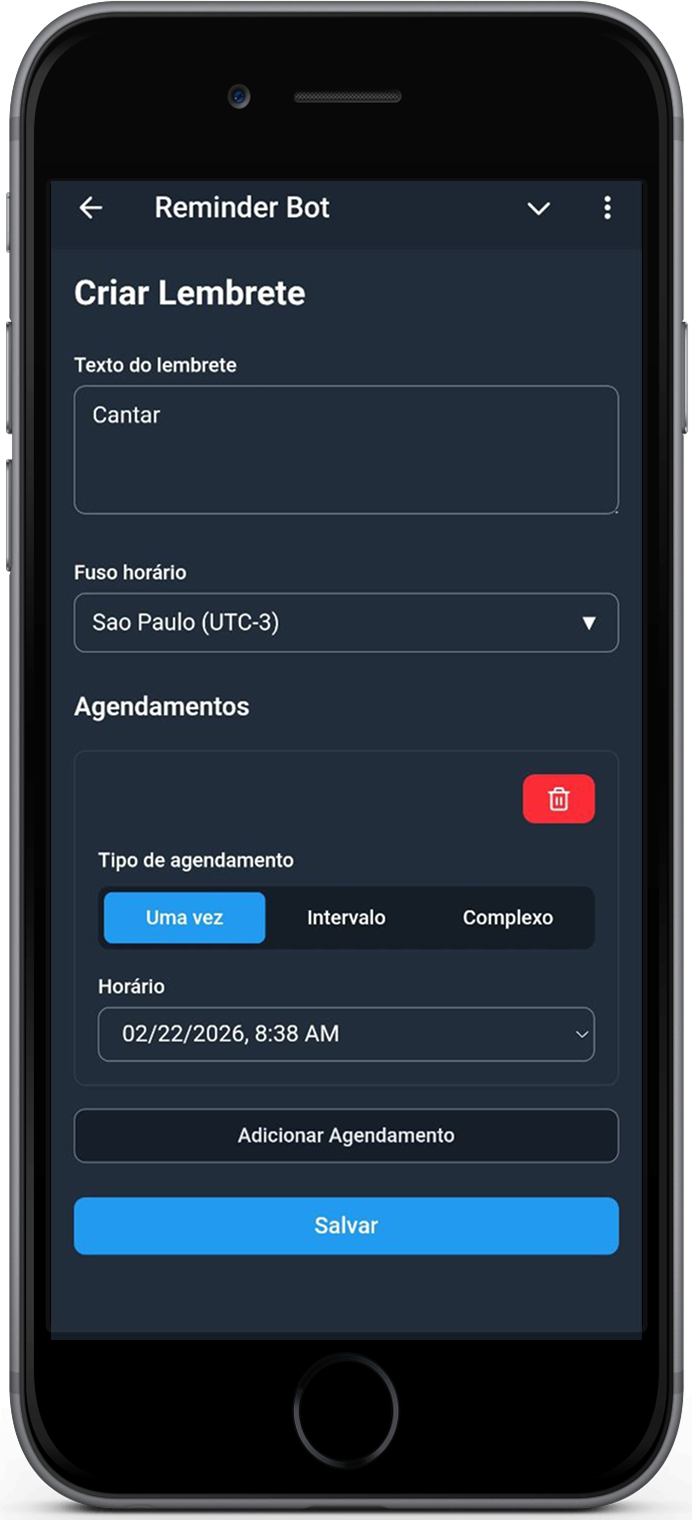 KindlyRemindly create reminder form with schedule options